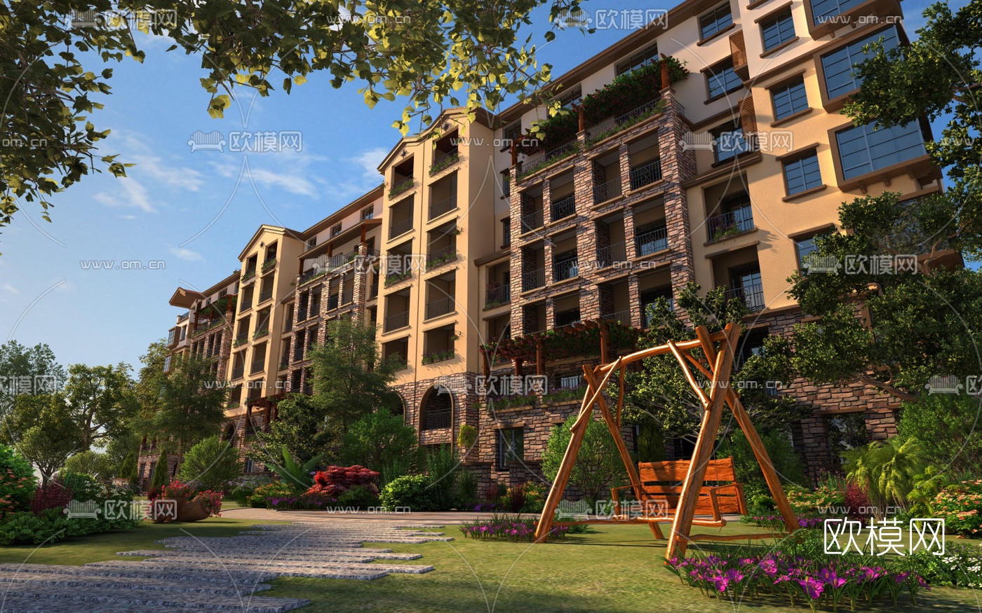 现代住宅园林景观3d模型