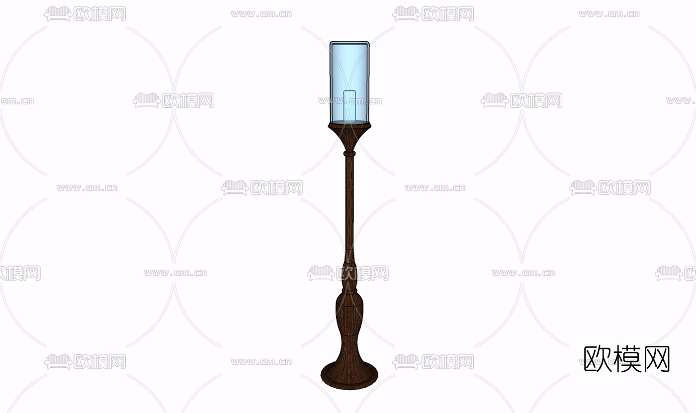 简欧实木落地灯免费su模型下载