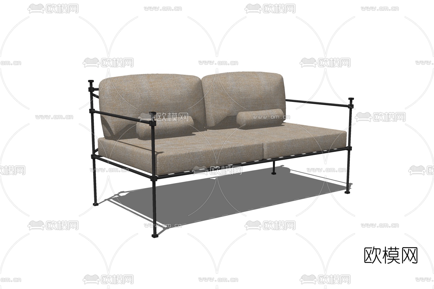 北欧双人沙发免费su模型下载