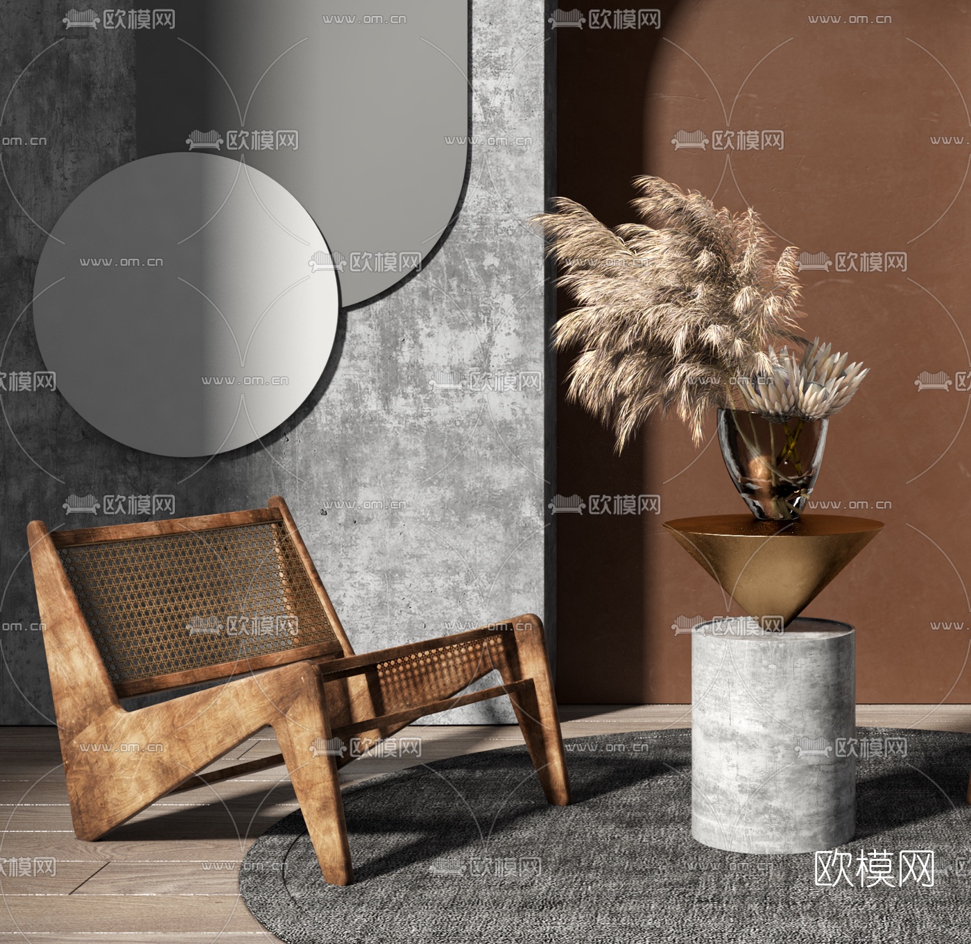现代网格休闲椅3d模型