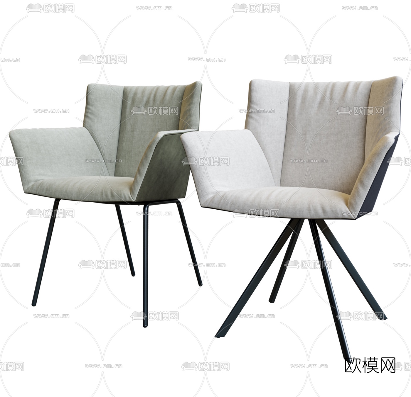 现代布艺单椅3d模型