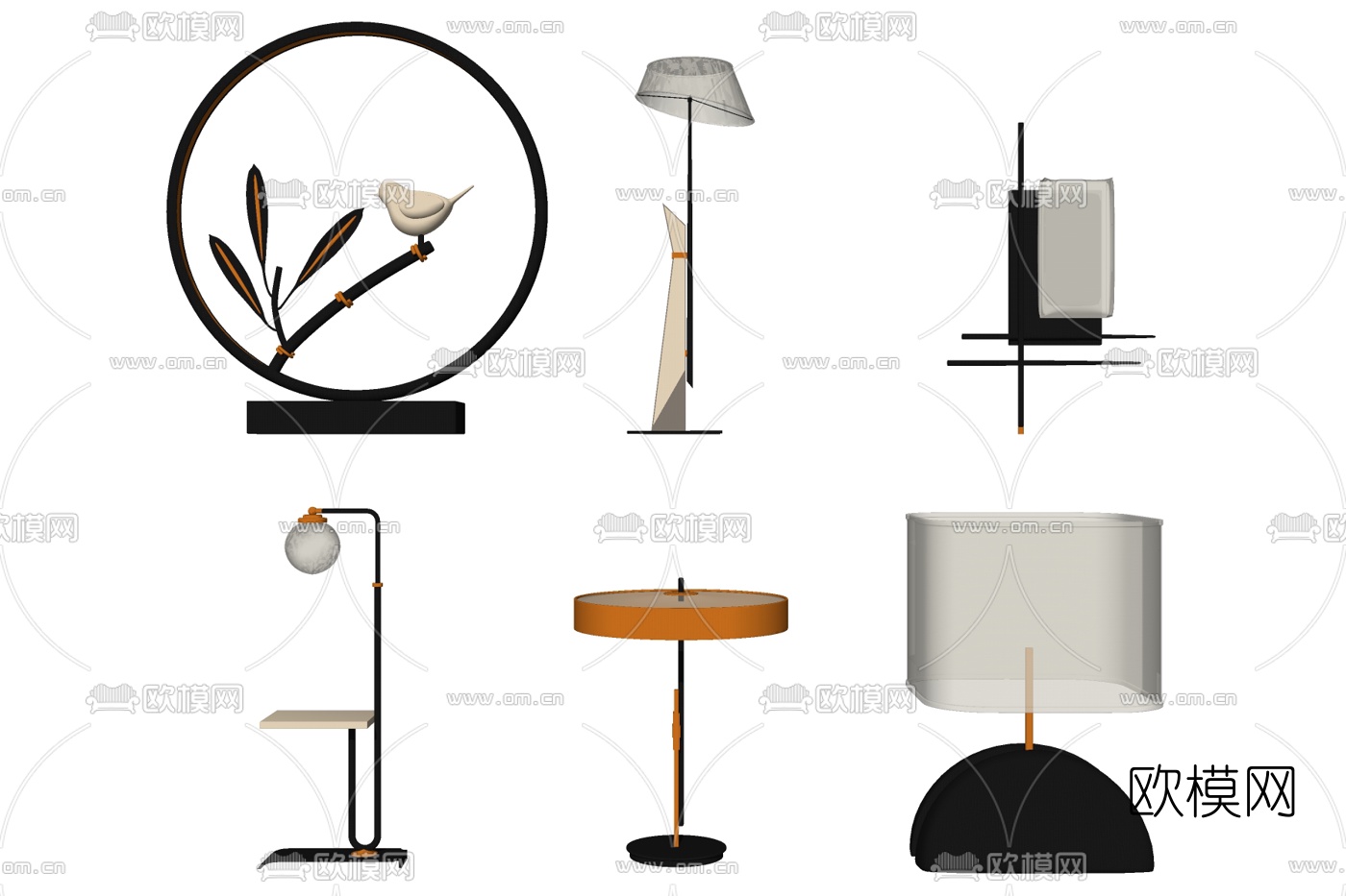 现代落地灯免费su模型下载