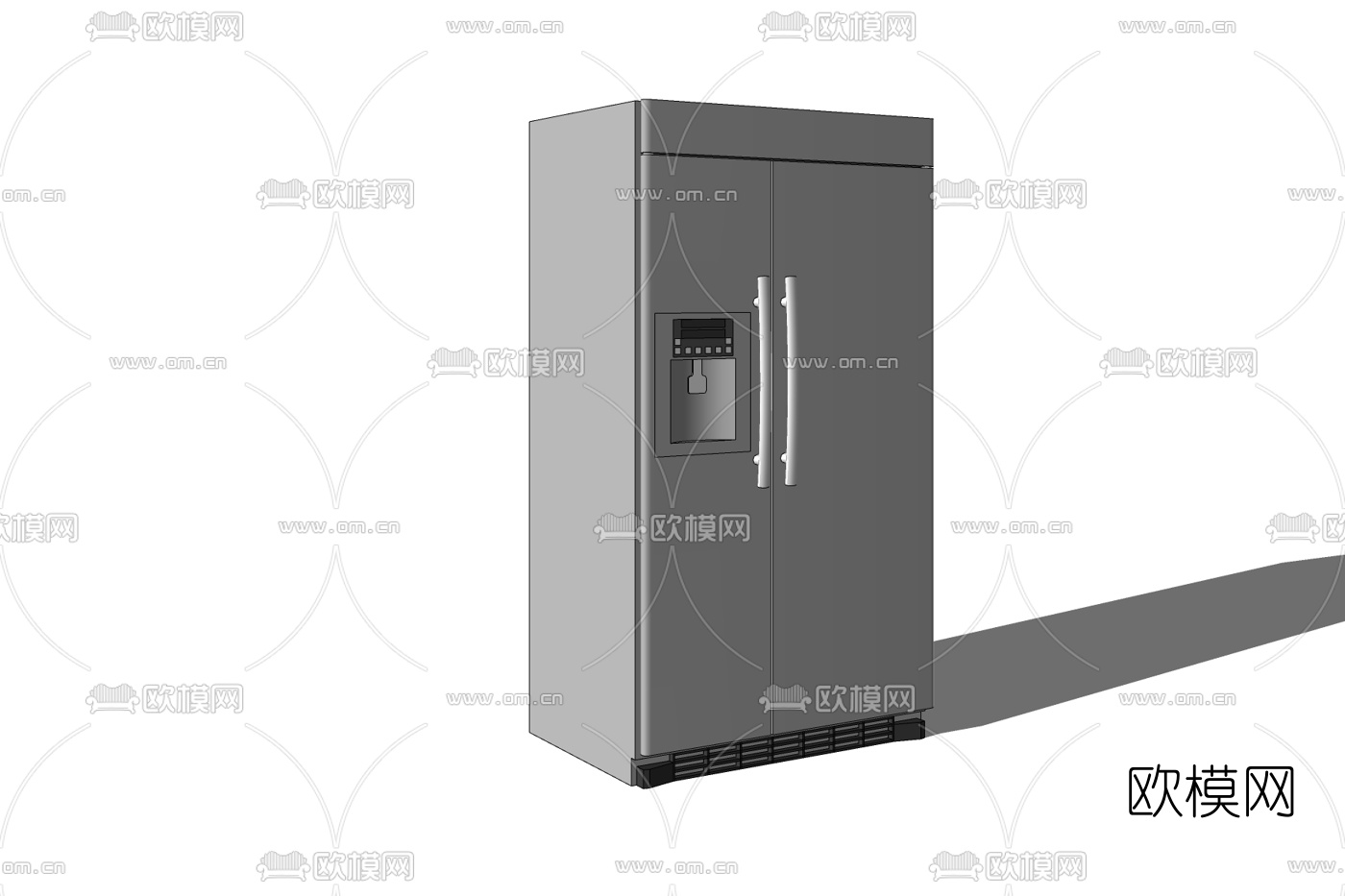 现代双门电冰箱免费su模型下载