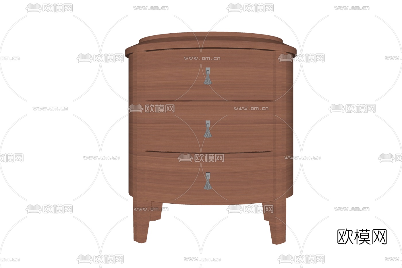现代实木床头柜免费su模型下载