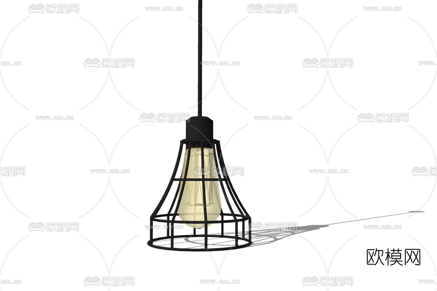 工业风吊灯免费su模型下载