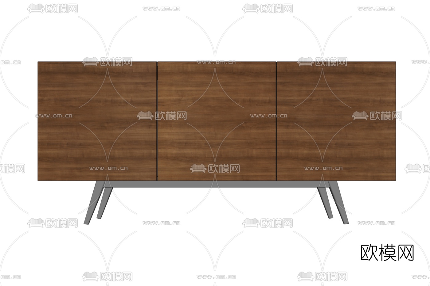 现代实木边柜免费su模型下载