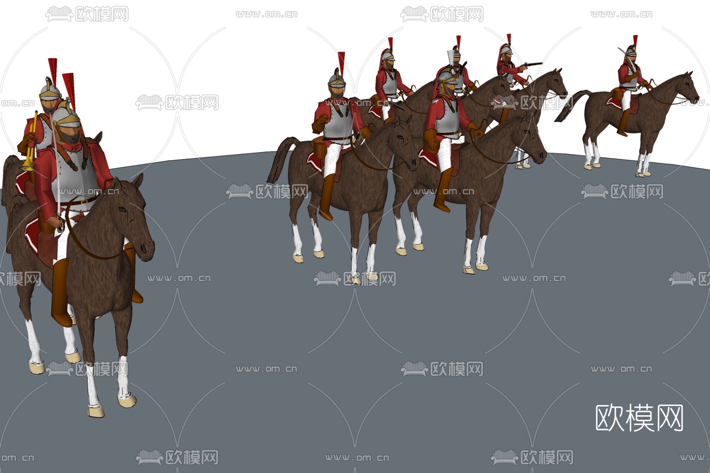 欧式罗马士兵免费su模型下载