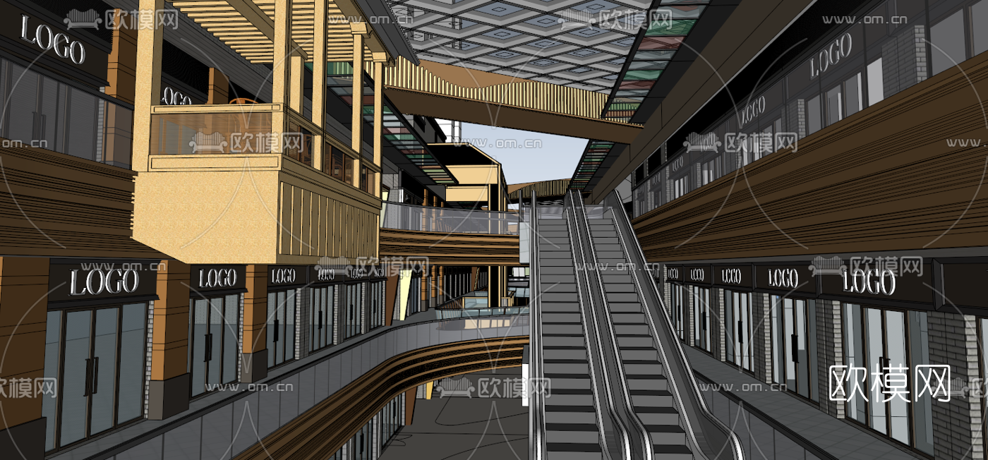现代商业中心广场su模型下载（渲染图4）