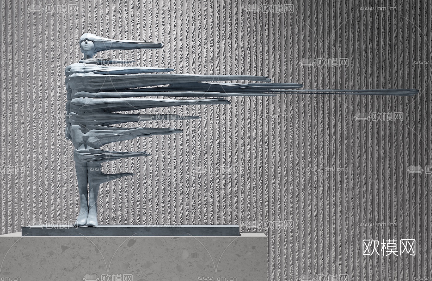 现代人体艺术雕塑3d模型下载
