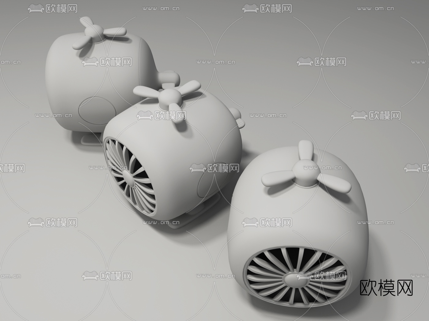 现代直升飞机蓝牙迷你小音箱3d模型下载（渲染图4）
