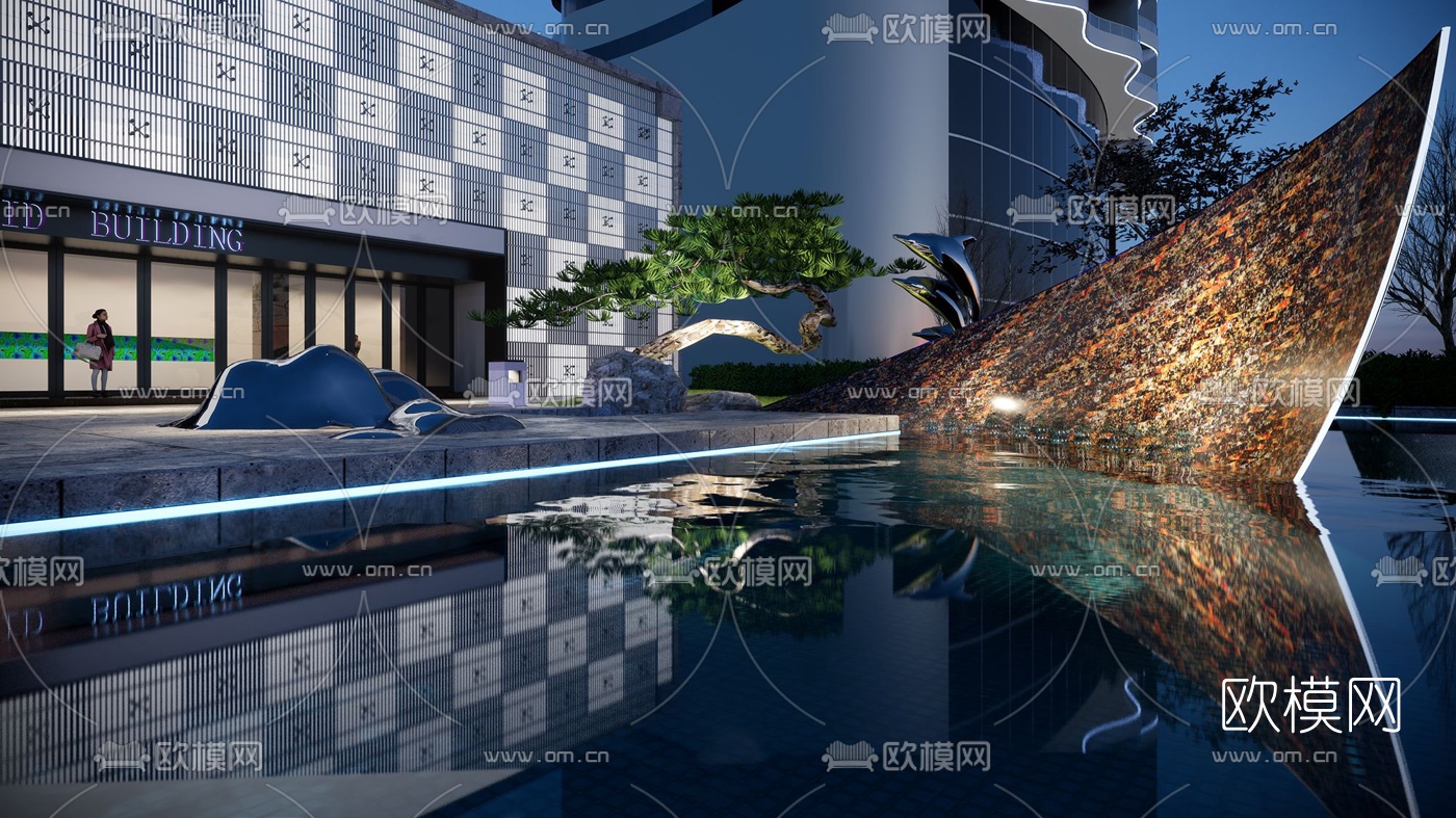 现代商业会所su模型