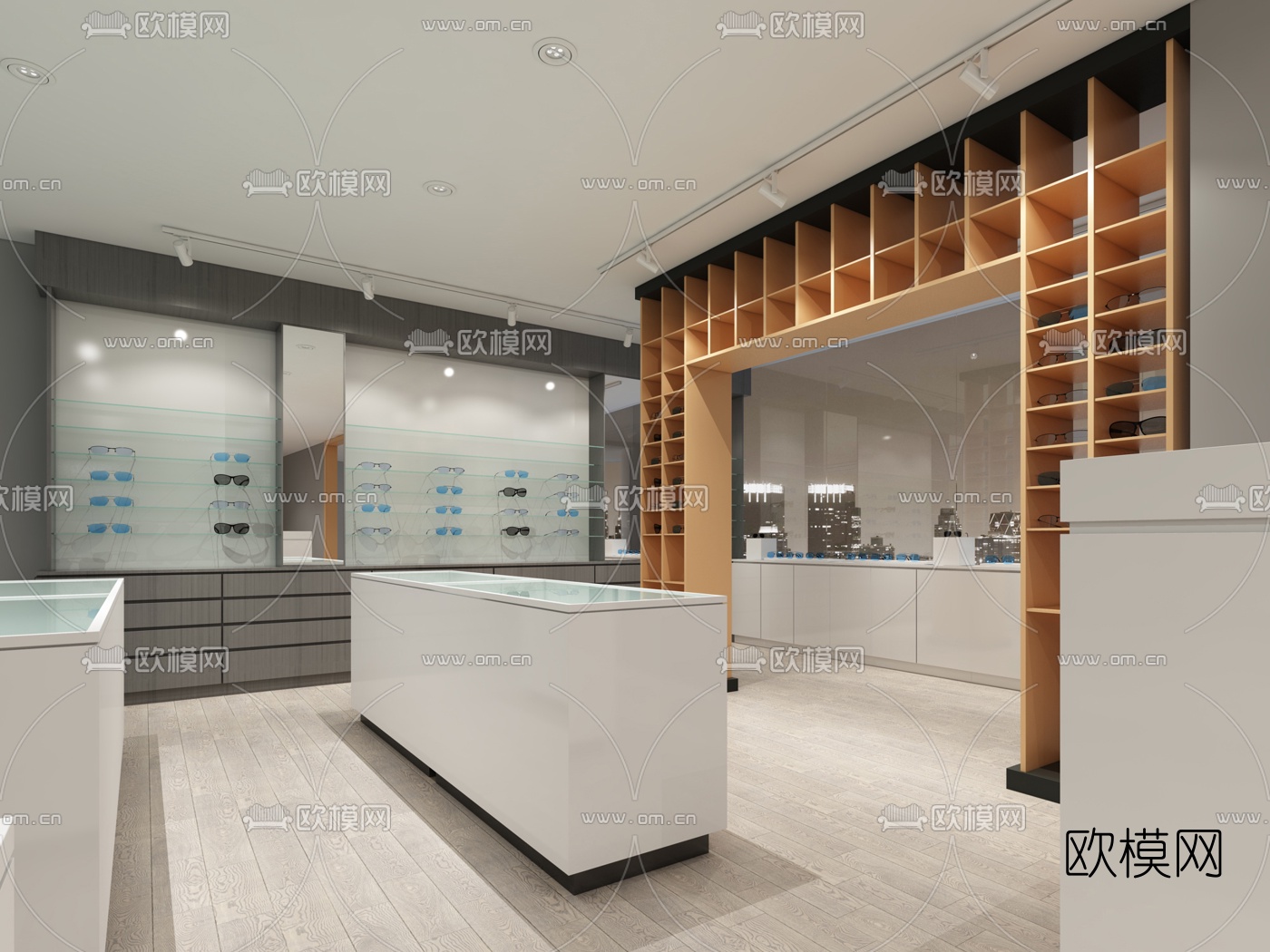 现代眼镜店3d模型下载（渲染图2）