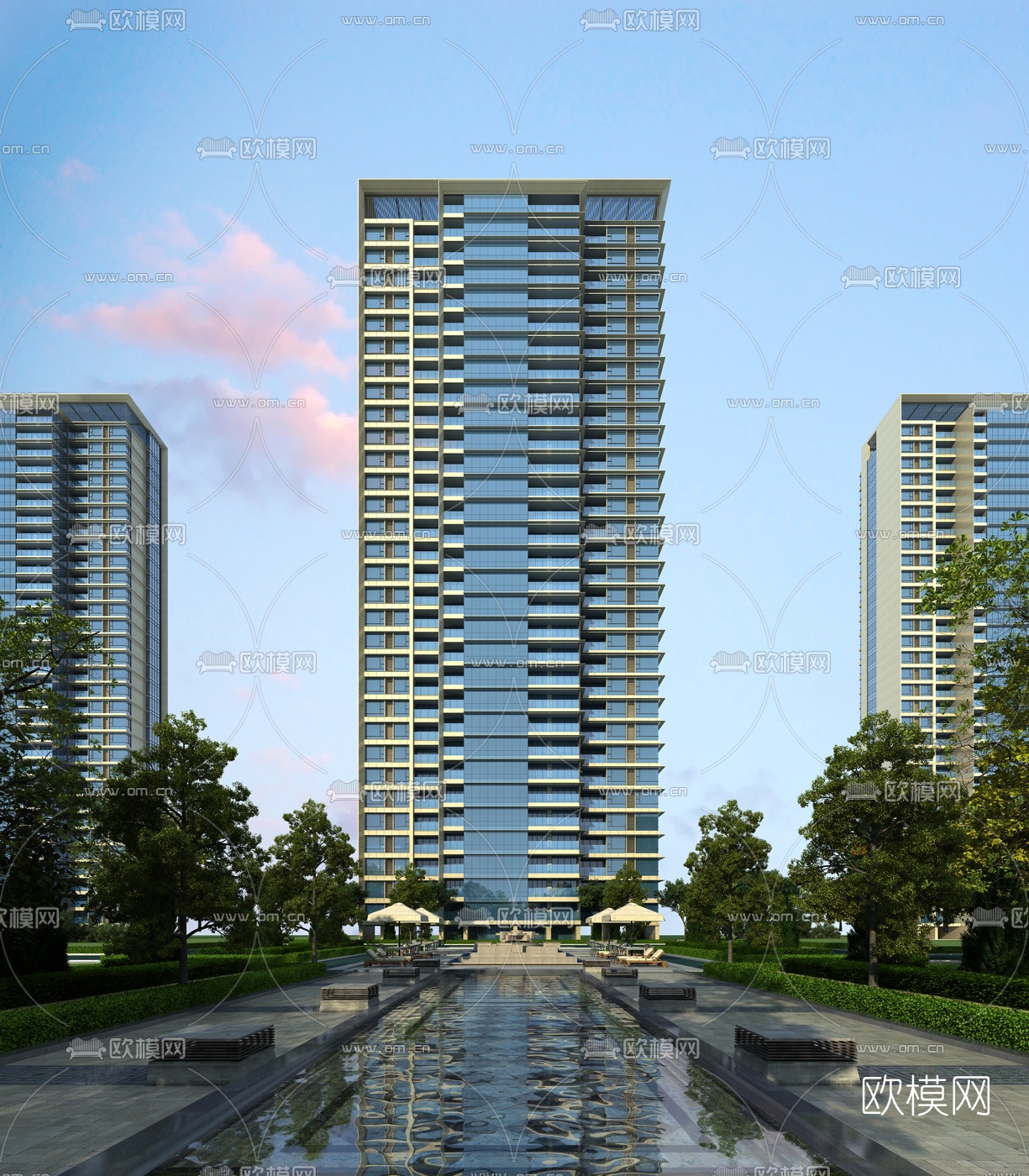 现代住宅建筑外观3d模型下载