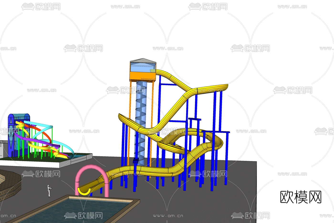 现代大型娱乐设施免费su模型下载