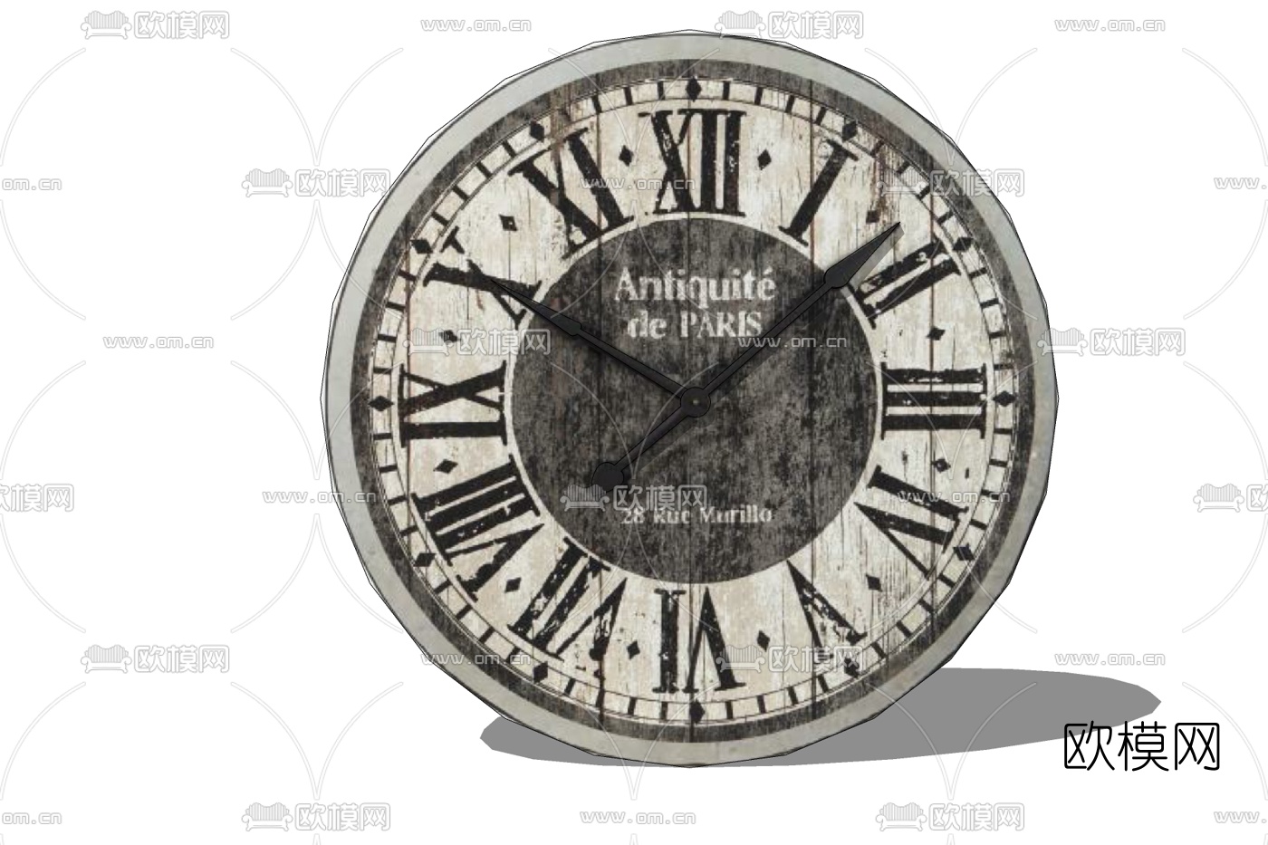 工业风圆形钟表免费su模型下载