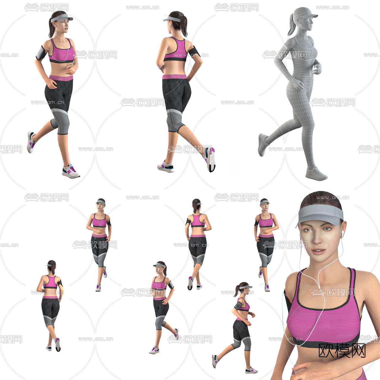 现代运动健身女人3d模型