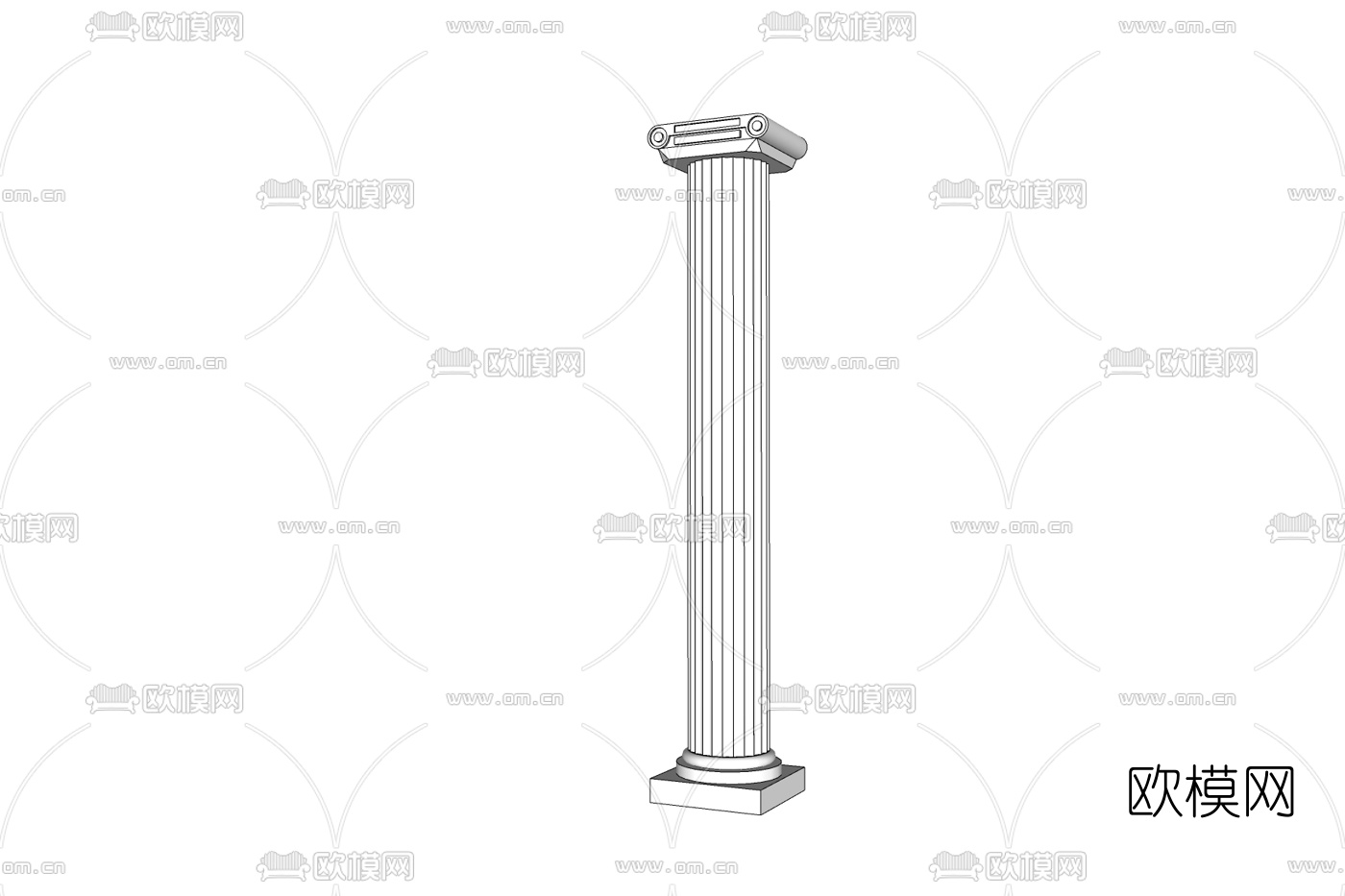 欧式石膏罗马柱免费su模型下载