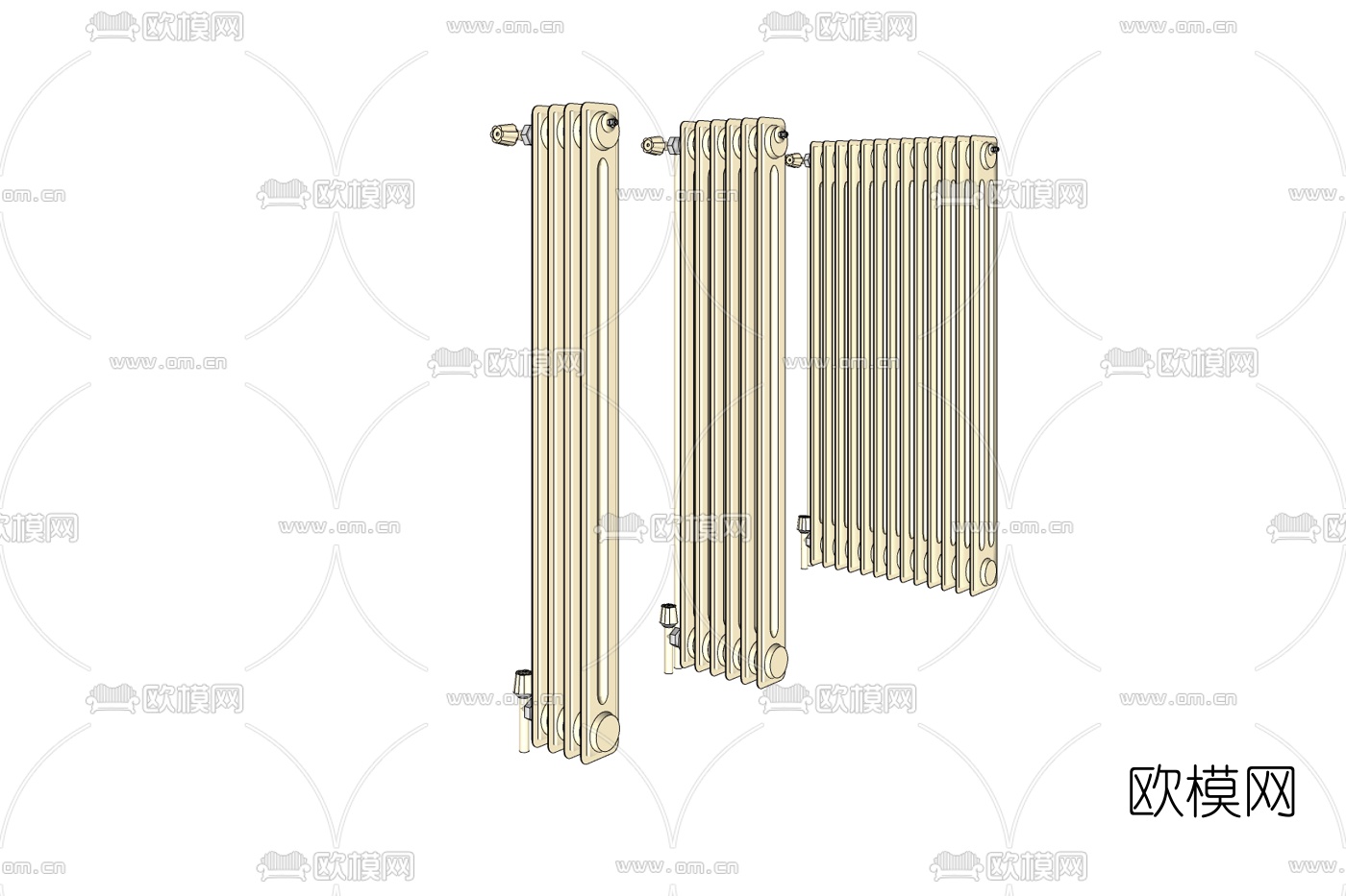 现代暖气片免费su模型下载