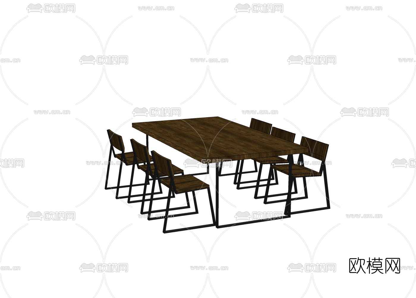 现代会议桌椅免费su模型下载