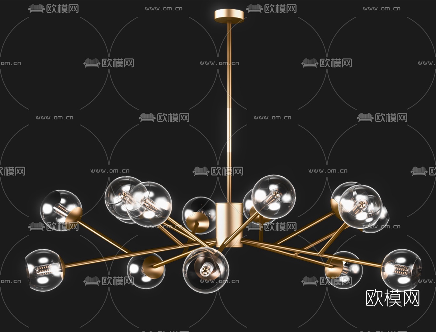 现代灯泡吊灯3d模型