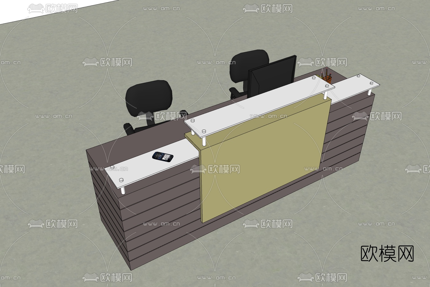 现代前台免费su模型下载