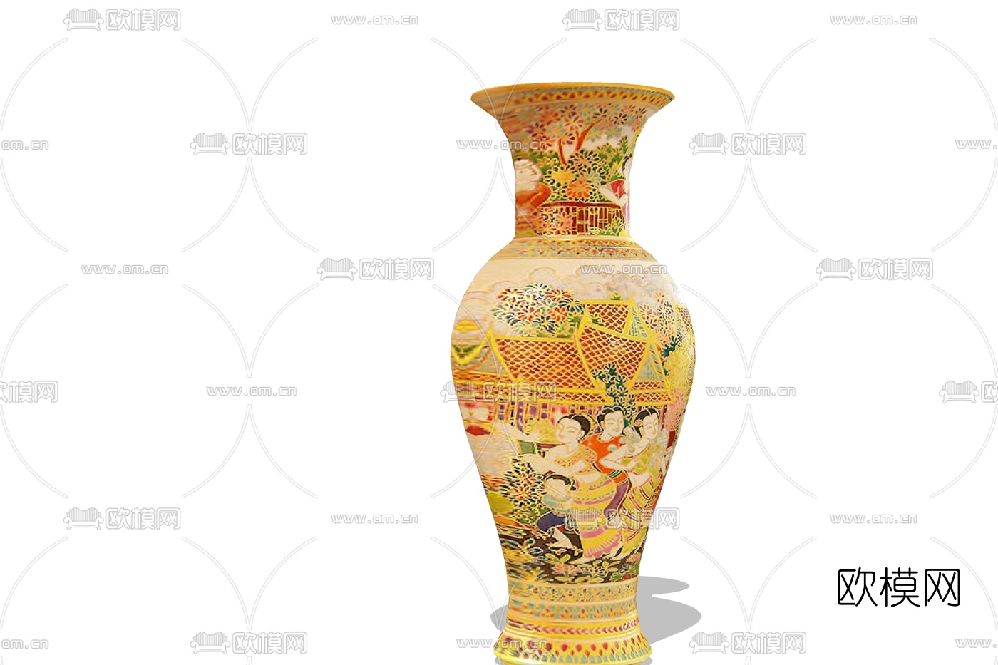 东南亚陶瓷花瓶免费su模型下载