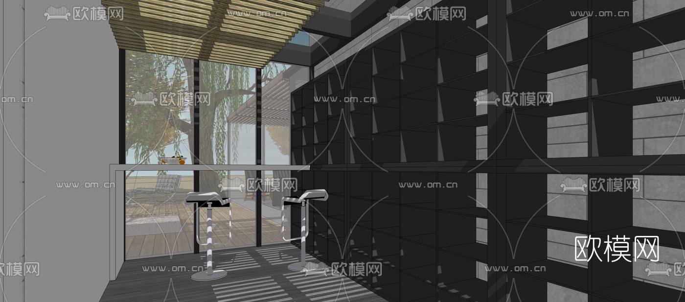 现代别墅景观su模型下载（渲染图7）