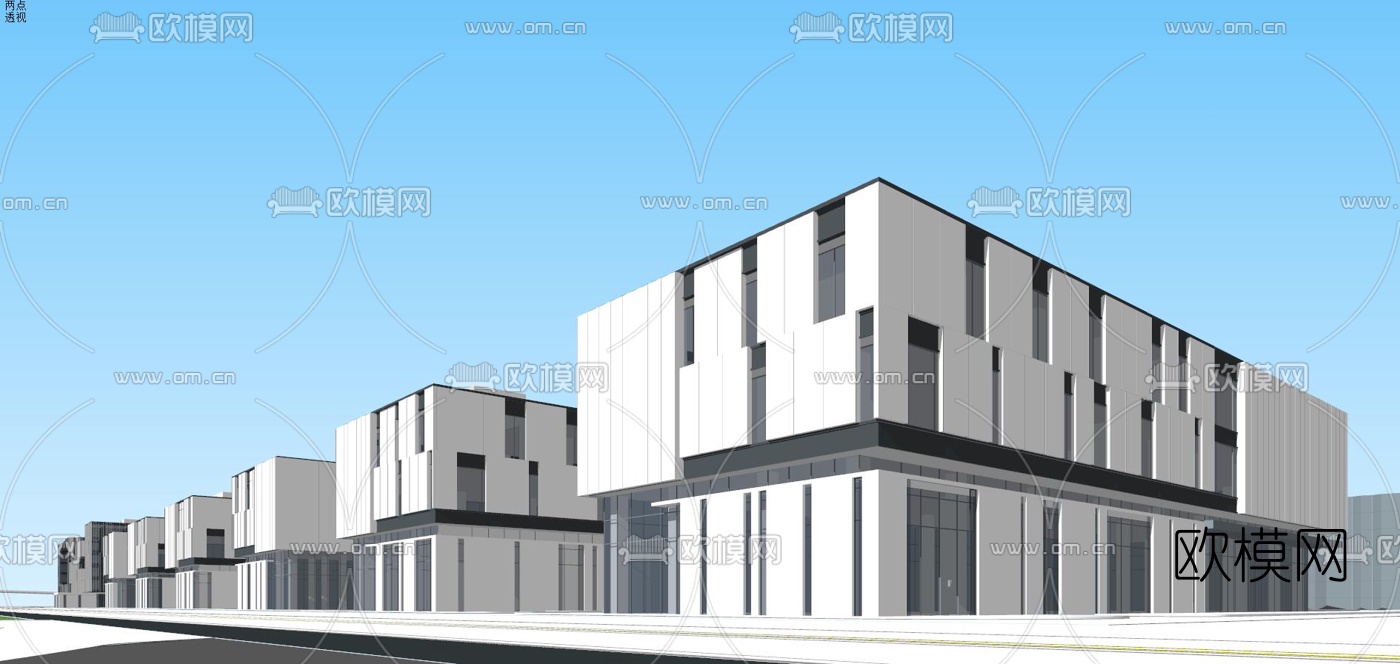 现代工业园规划su模型下载（渲染图5）