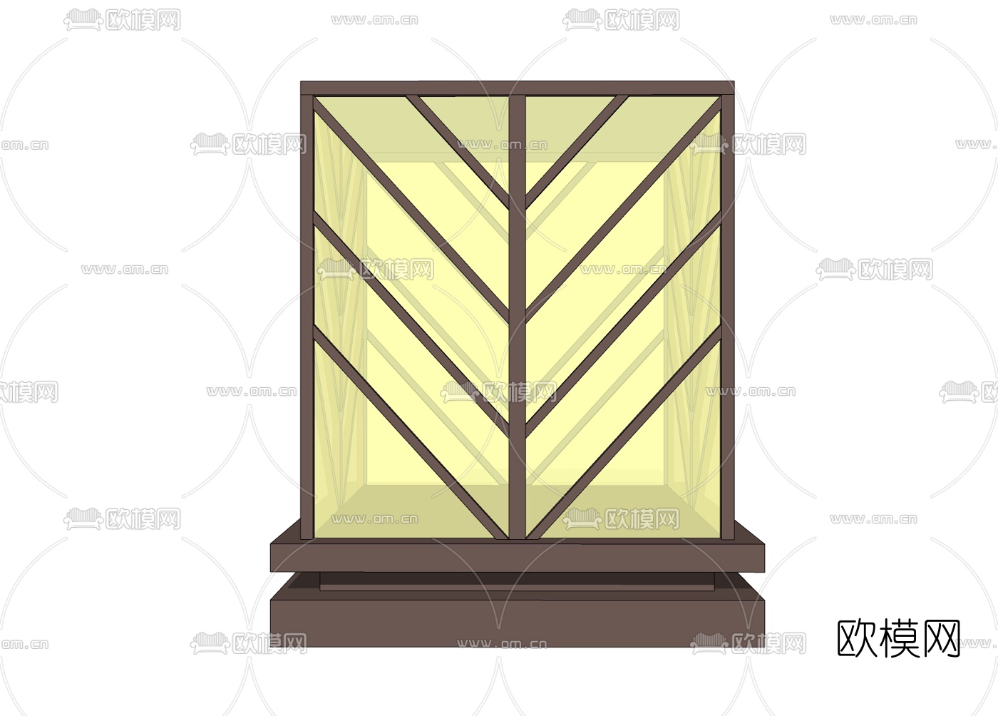 中式草坪灯免费su模型下载