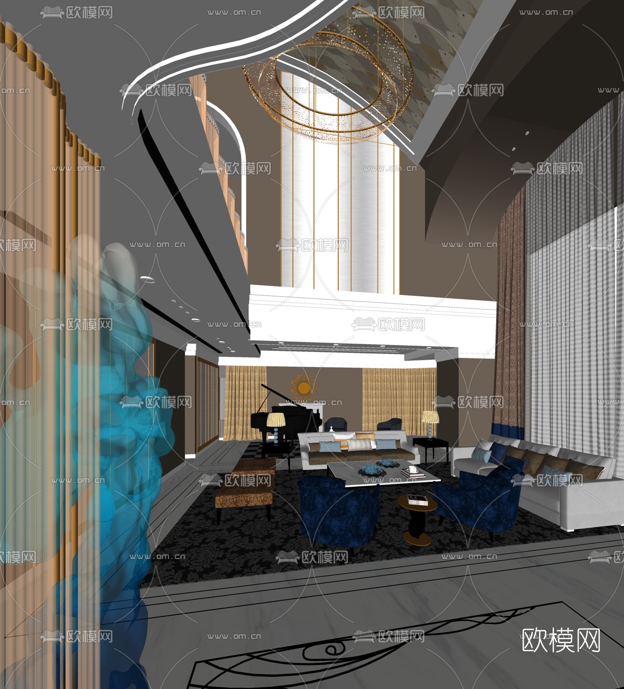 陈连武设计 新古典客厅su模型