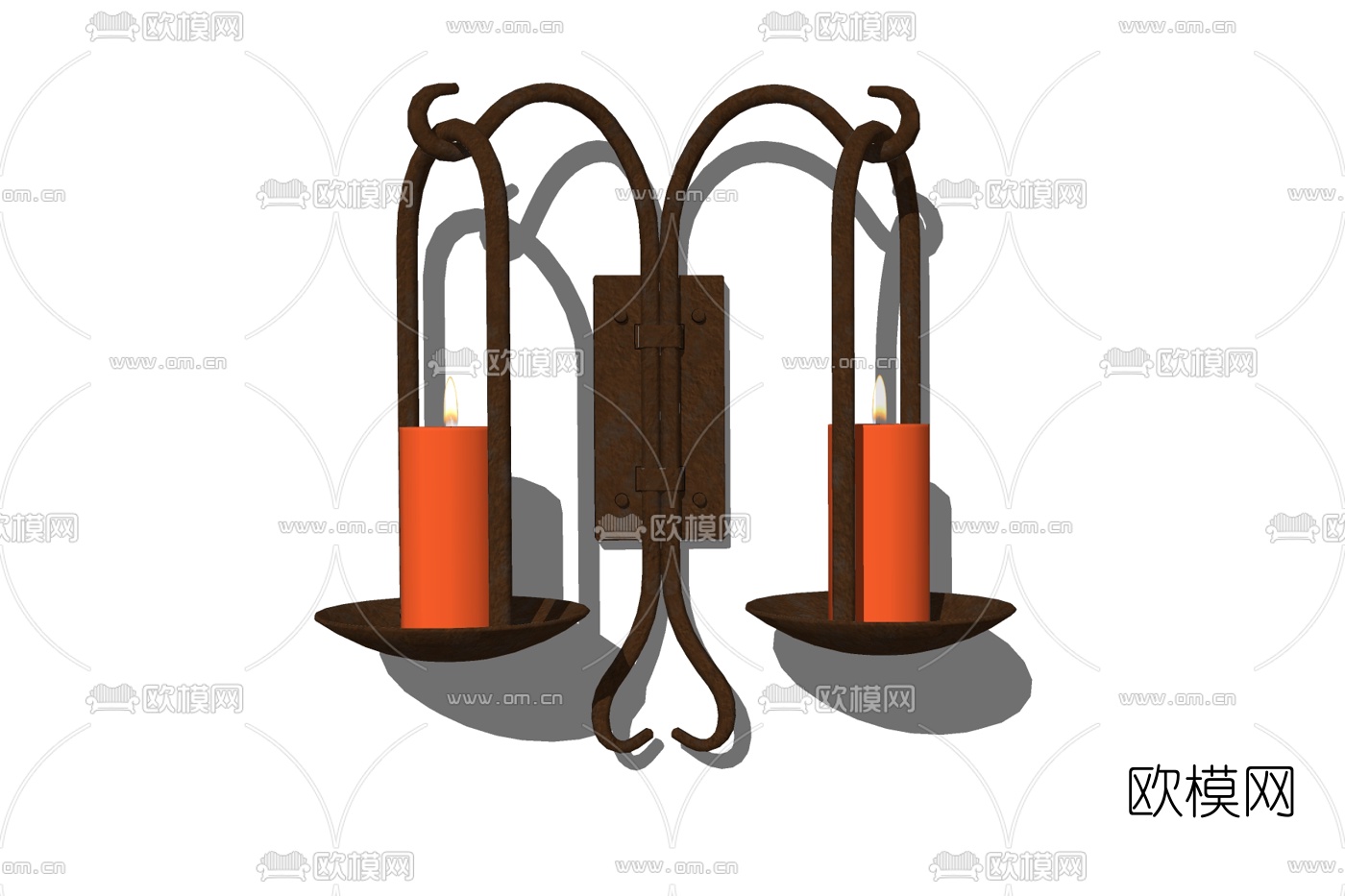 欧式金属烛台壁灯免费su模型下载