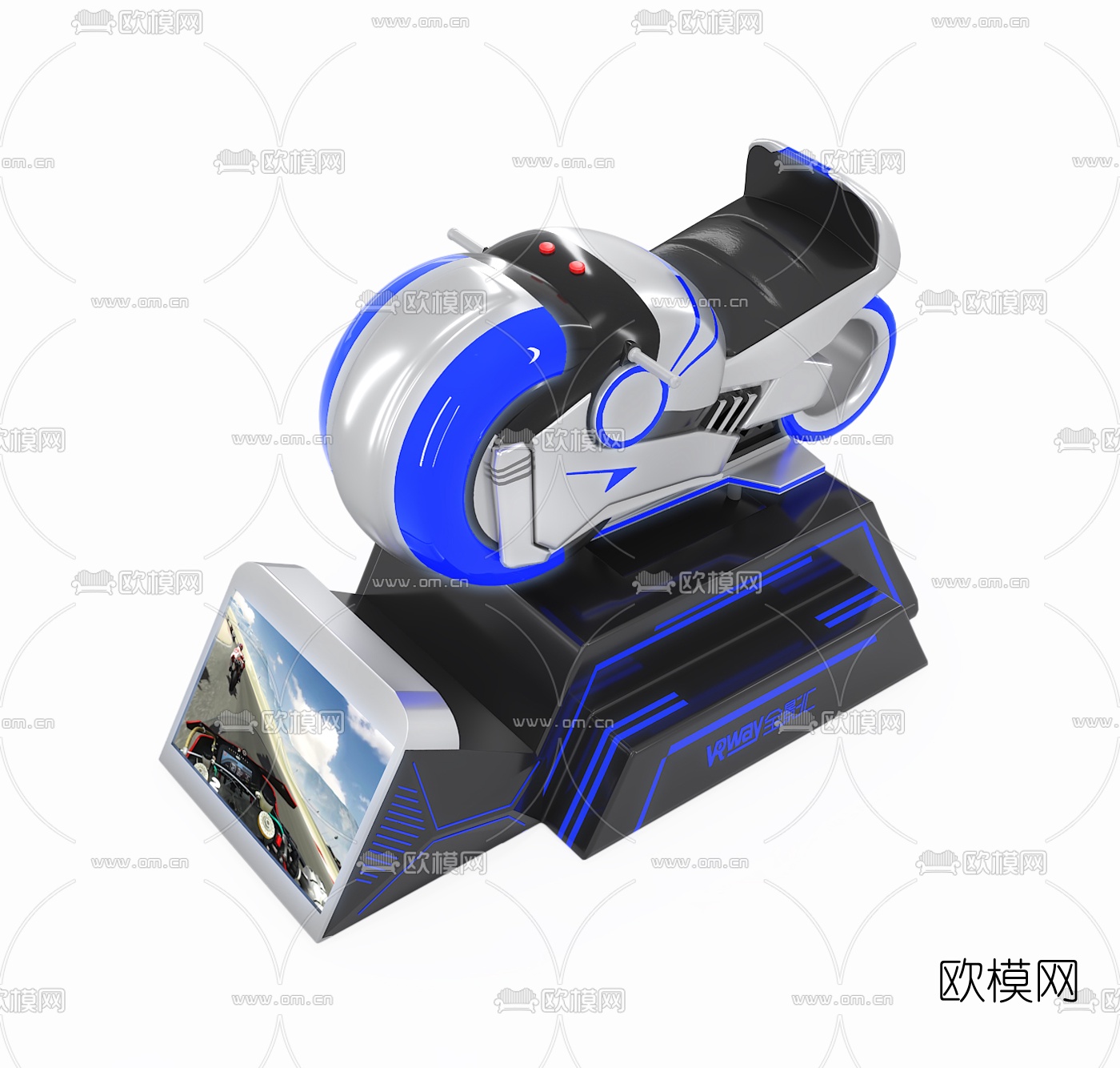 现代VR摩托车游戏设备3d模型下载