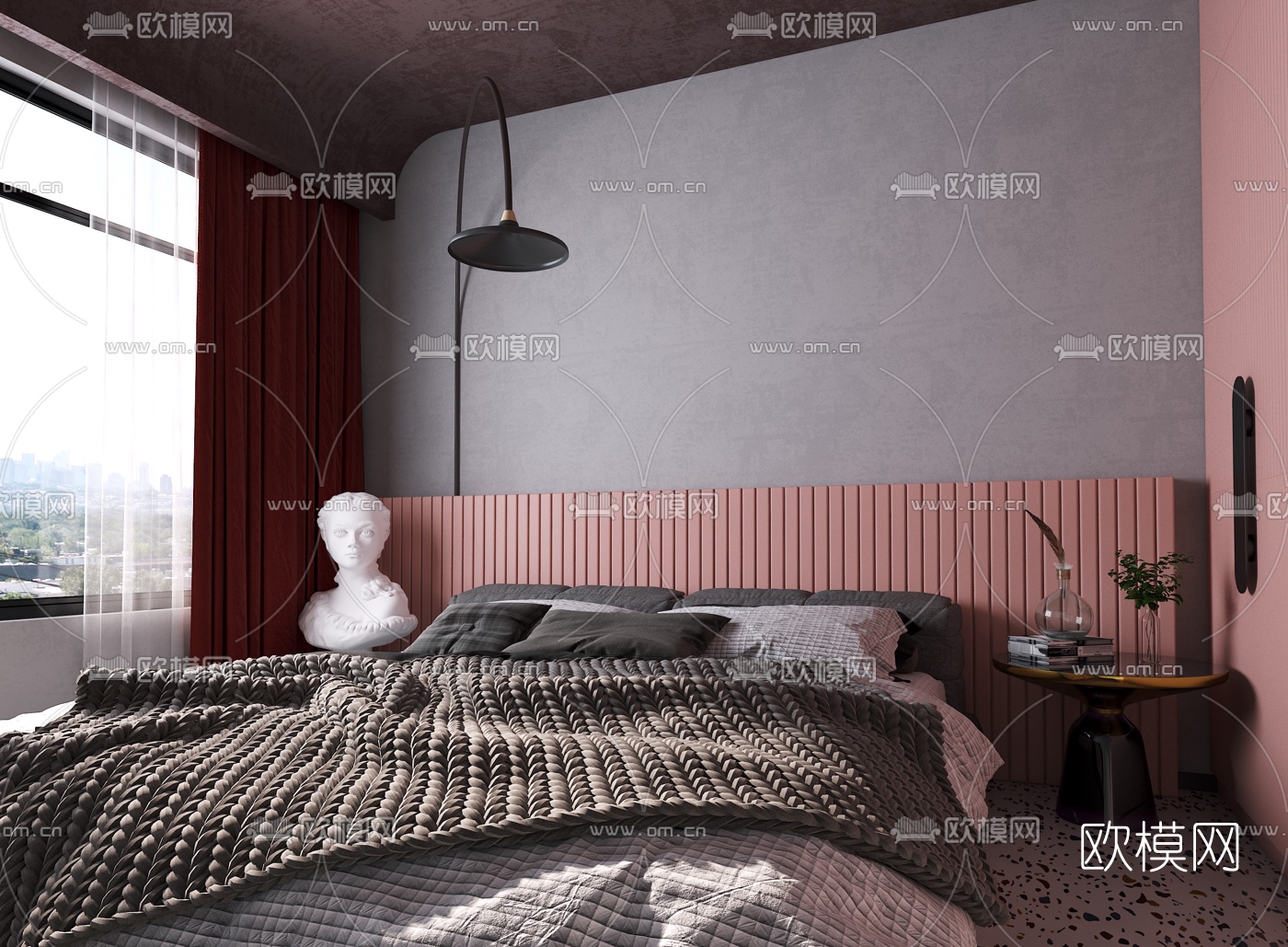 后现代简约卧室3d模型