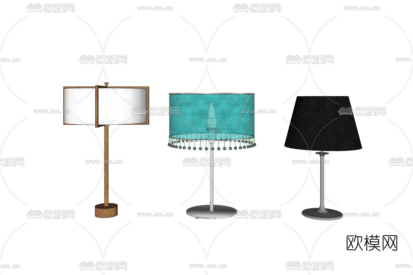 简欧台灯免费su模型下载