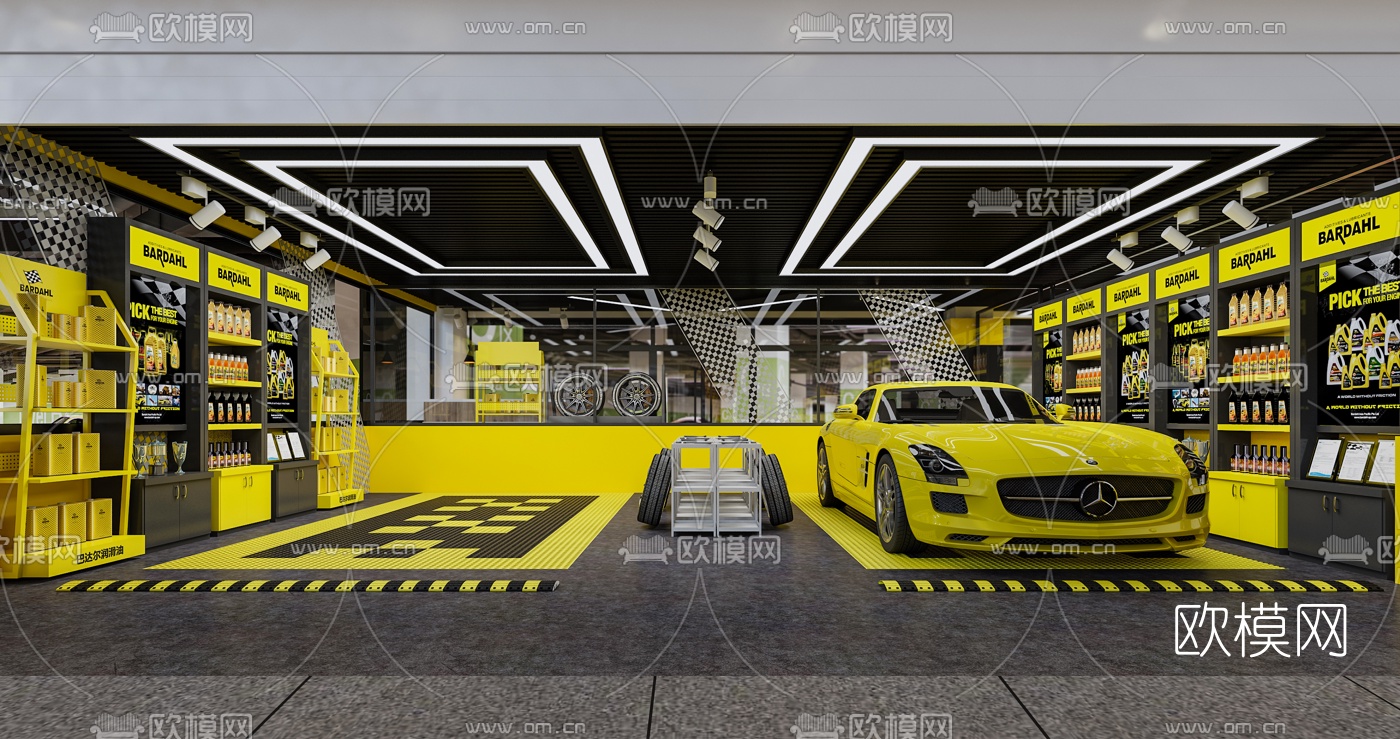 现代汽车美容店3d模型