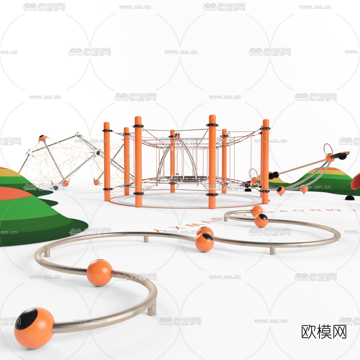 现代户外运动设施3d模型
