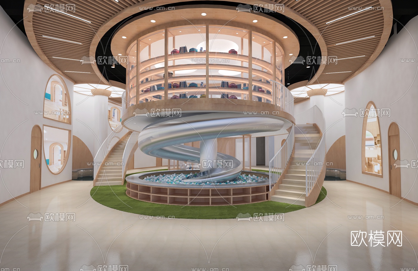 现代早教中心免费3d模型下载（渲染图5）