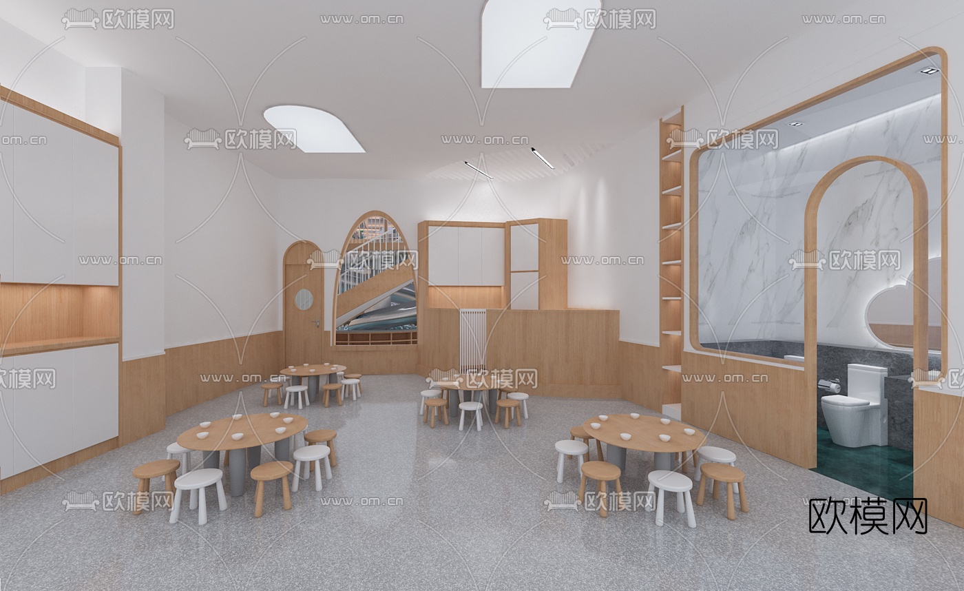 现代早教中心免费3d模型下载（渲染图4）