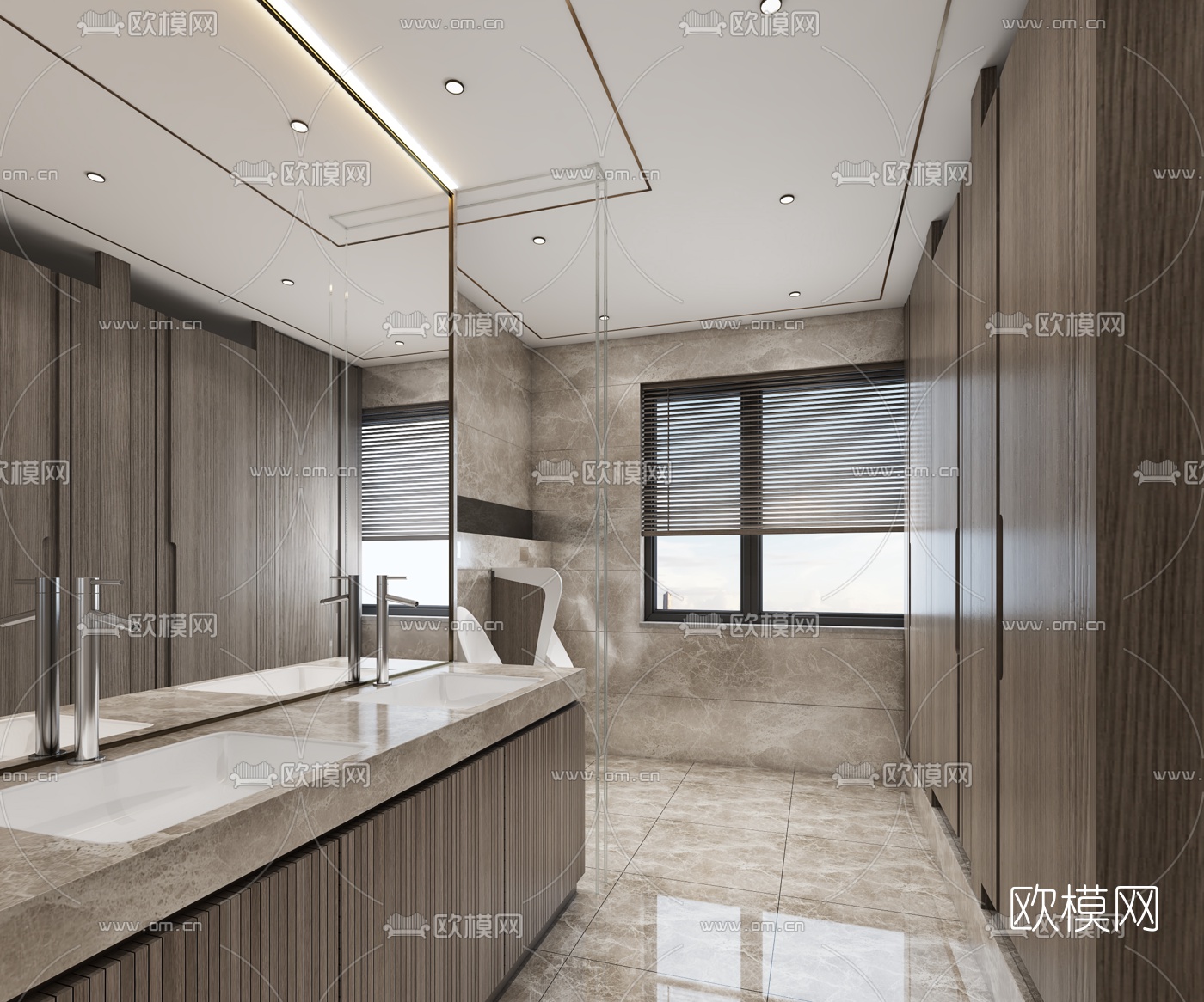 现代公用卫生间3d模型