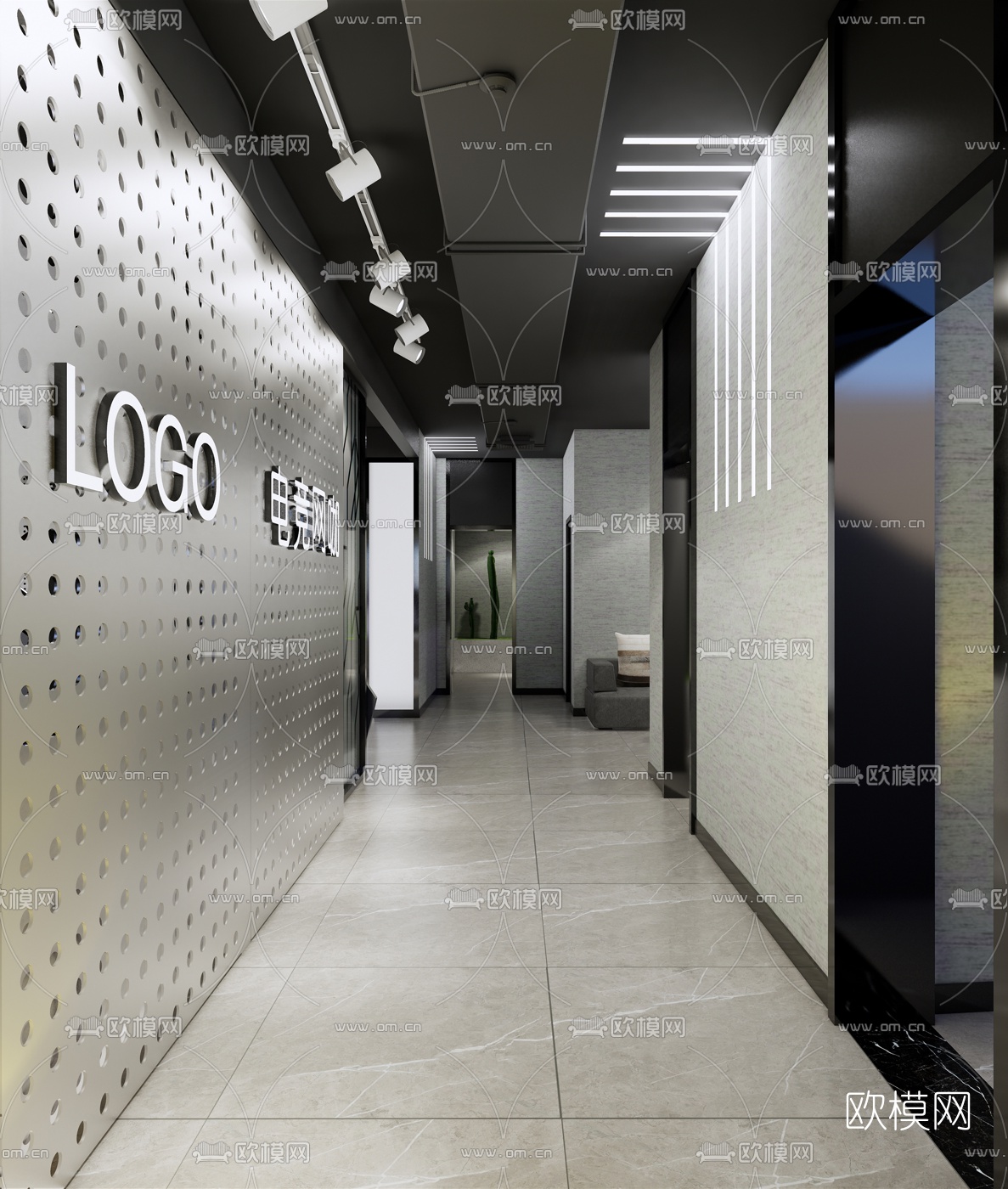 现代超市网吧su模型下载（渲染图6）