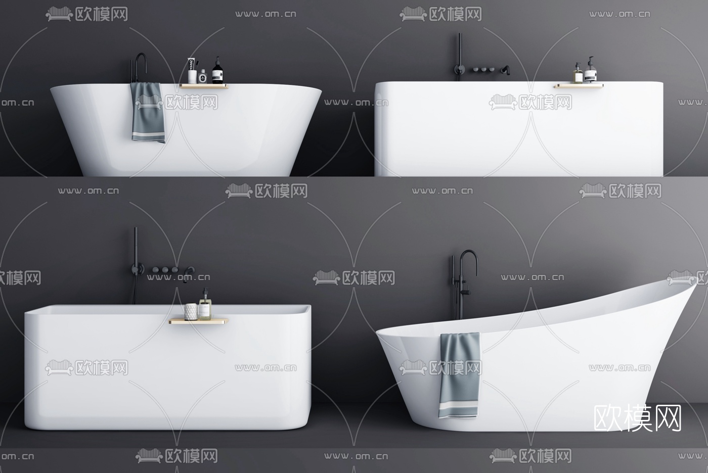 现代陶瓷浴缸3d模型