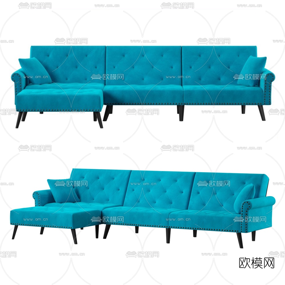 现代简约转角沙发3d模型