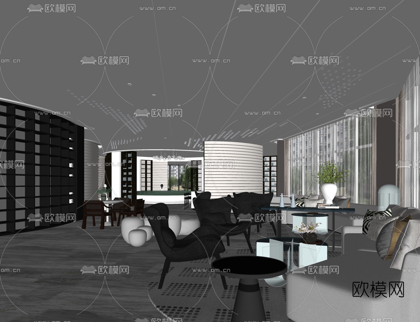 SCD郑树芬设计 中央·雲璟售楼处su模型下载