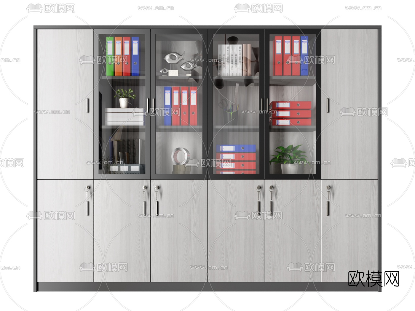 现代办公文件柜3d模型下载