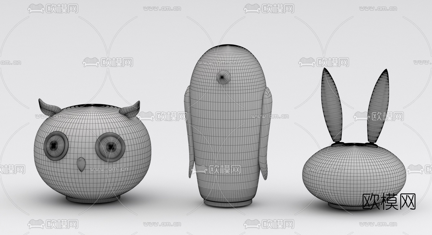现代动物金属摆件3d模型