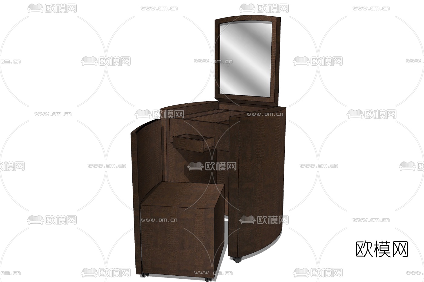 新中式梳妆台免费su模型下载