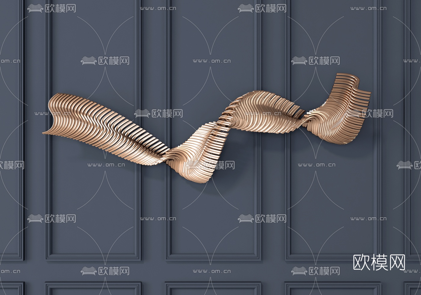 现代金属墙饰挂件3d模型