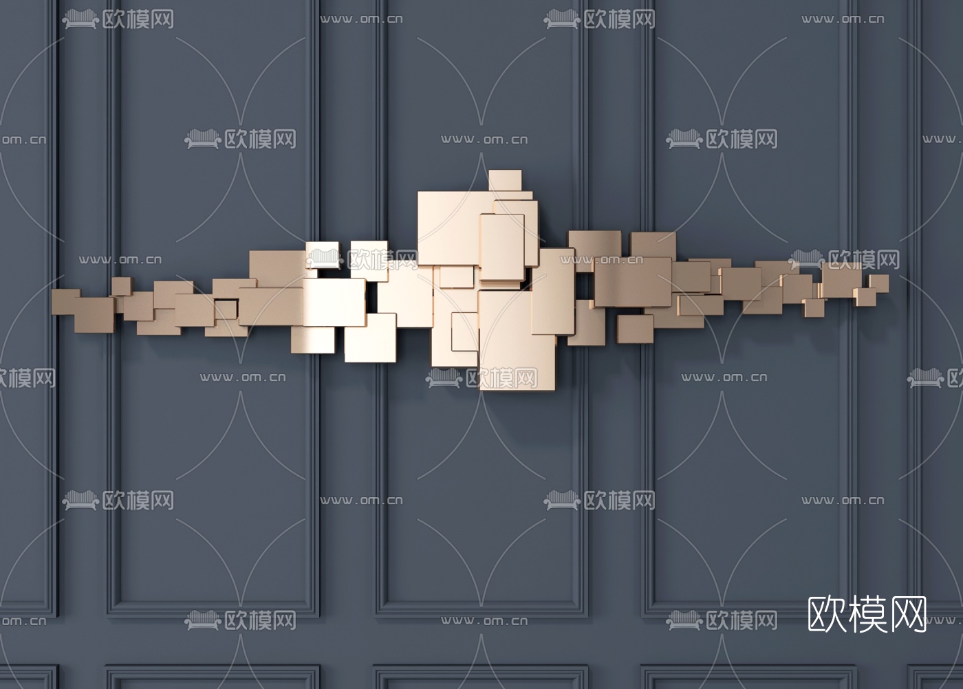 现代金属墙饰挂件3d模型