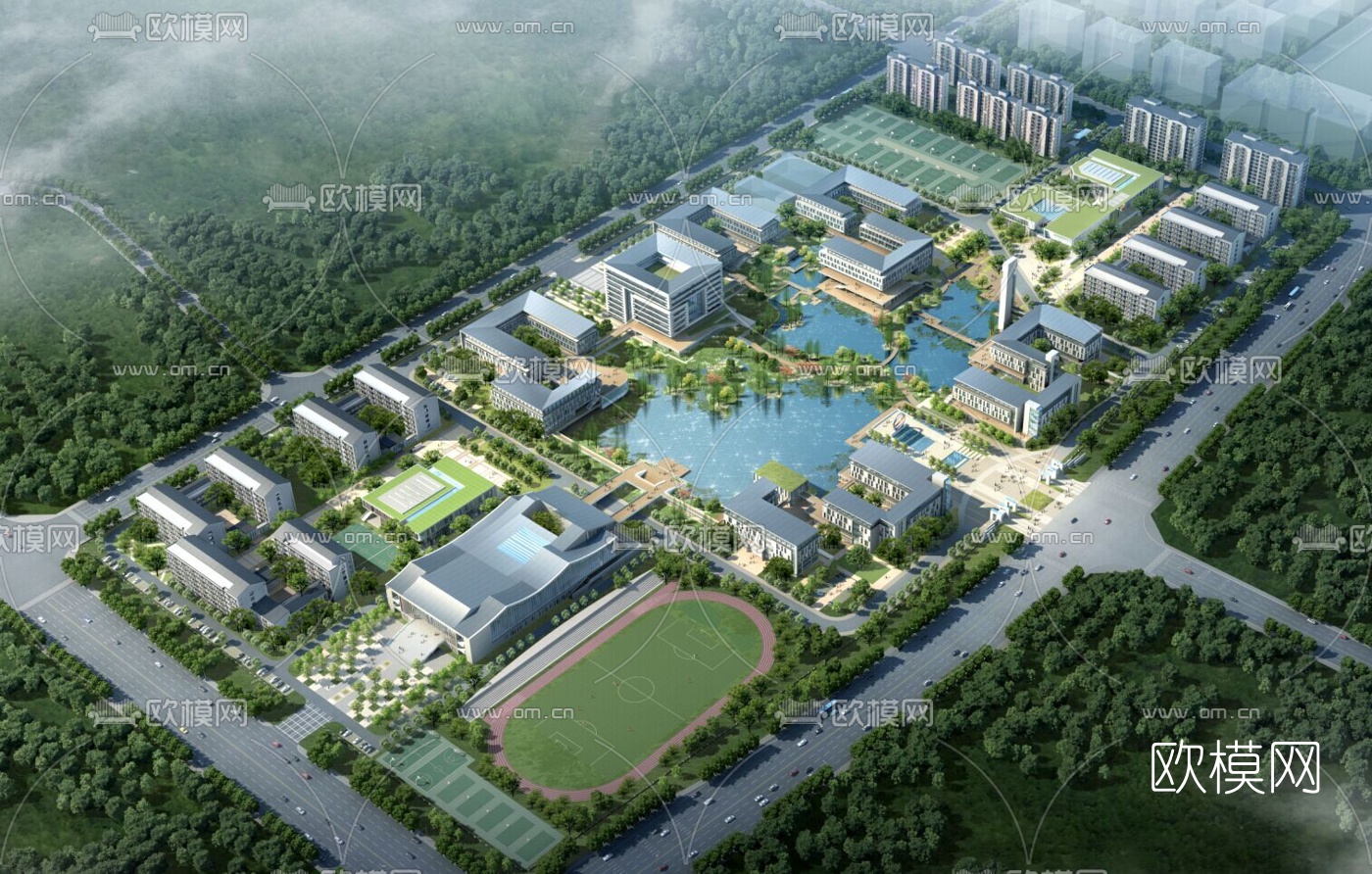现代学校整体规划su模型