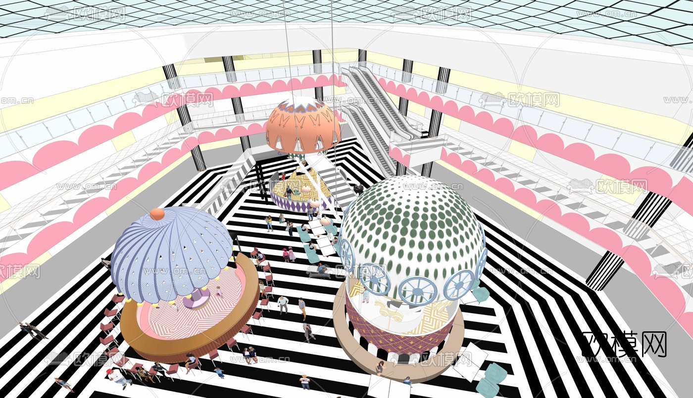 现代儿童室内游乐区su模型下载（渲染图2）